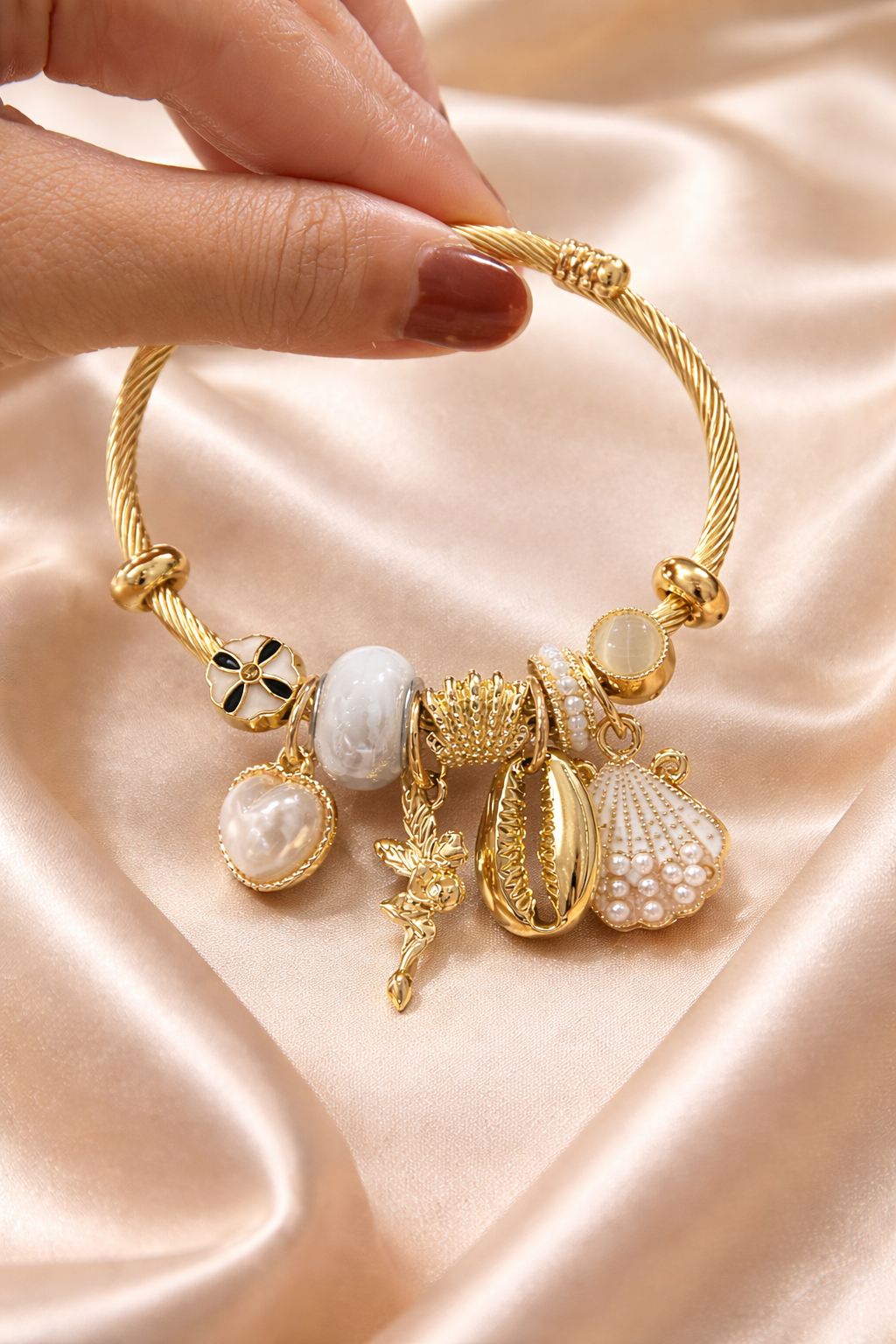 Golden Tidal Charm Cuff