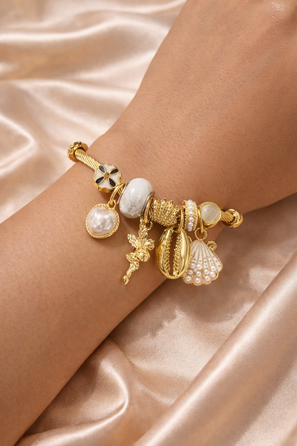 Golden Tidal Charm Cuff
