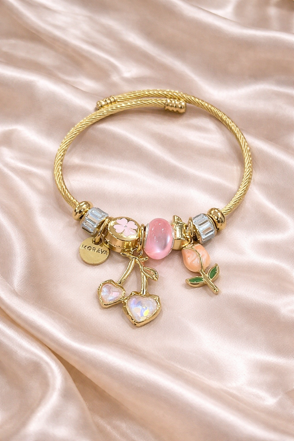 Blush Cherry Charm cuff