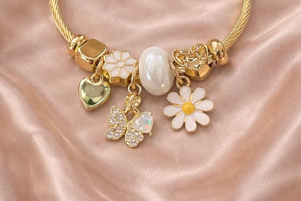 Daisy Bloom Charm Cuff
