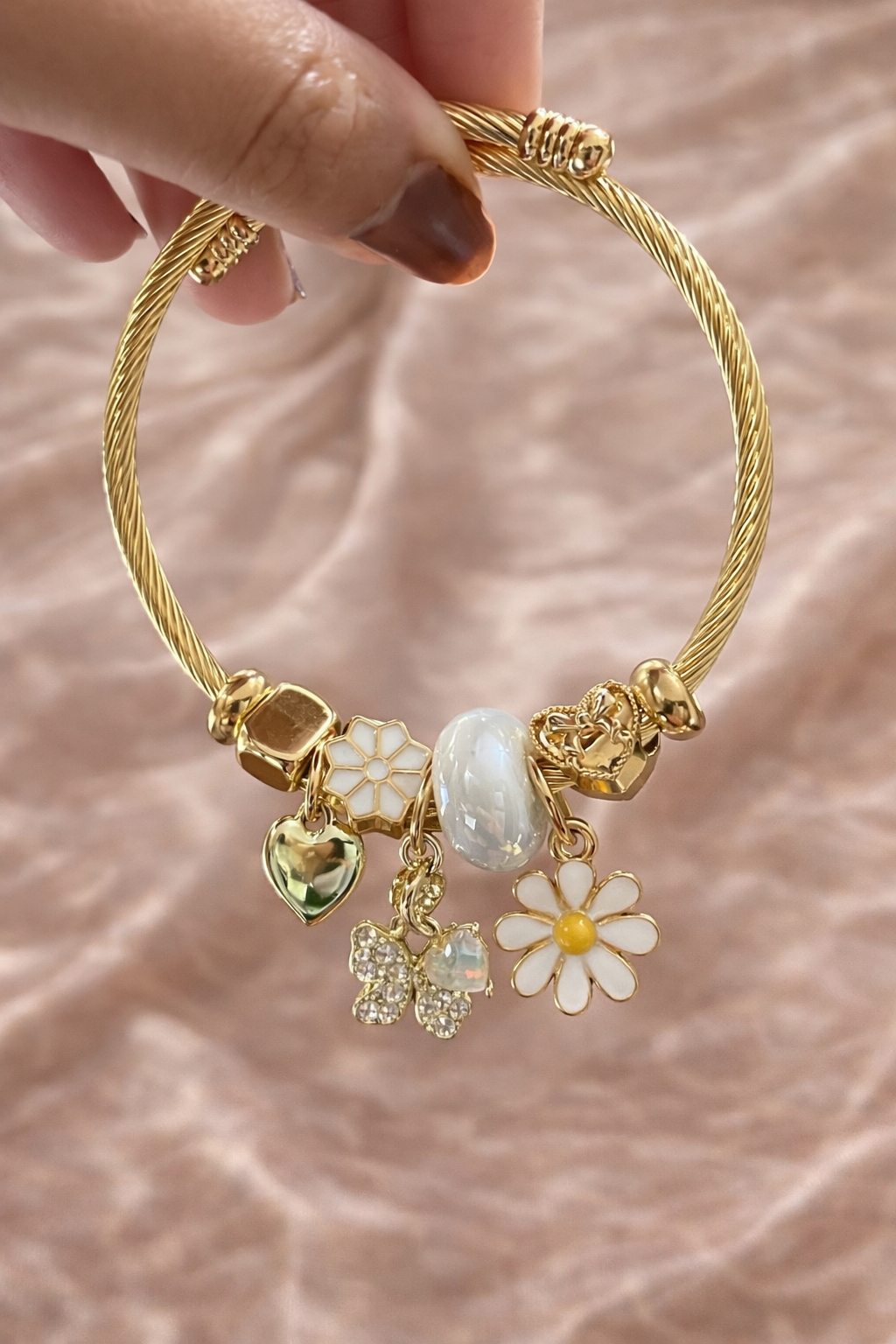 Daisy Bloom Charm Cuff