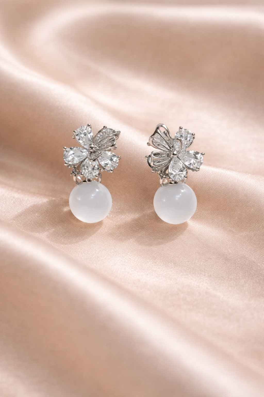 Butterfly Pearl Clip-On Earrings