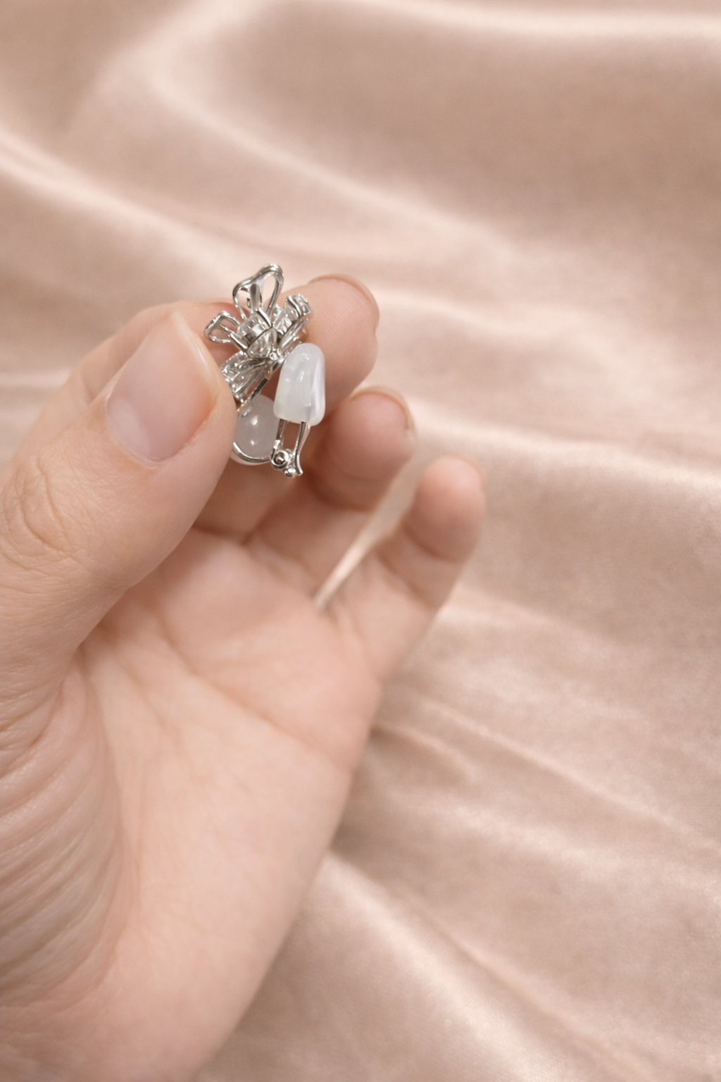 Butterfly Pearl Clip-On Earrings