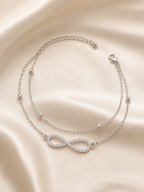 Infinite Journey Bracelet by Ashaarya, anti-tarnish silver infinity bracelet crafted in hypoallergenic 316L stainless steel for everyday comfort.
