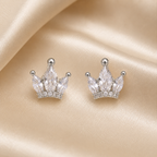 royal trio earrings set, crown earrings for women, silver crown earrings, crown stud earrings, crown drop earrings, stud earrings for women, anti tarnish earrings, stainless steel earrings, lightweight earrings, skin friendly earrings, hypoallergenic earrings, cubic zirconia earrings, silver earrings for girls, everyday earrings, party wear earrings, elegant stud earrings, dainty earrings, premium earrings for women, earrings combo set, three pair earrings set, trendy earrings for women, comfortable earring